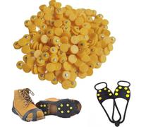 Wlinfetity 100 tacos de metal para zapatos para nieve y hielo, tacos de tracción de repuesto roscados compatibles con botas Crampon, picos de agarre ligeros para uso en invierno al aire libre (tacos
