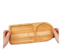 Wlinfetity Bandeja de madera maciza, redonda, moderna, minimalista, para desayuno, té, pan, aperitivos, aspecto de madera natural, regalo decorativo, 11 x 6 x 2 cm, acacia (amarillo)