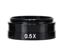 Wlinfetity Barlow Lente de objetivo para microscopio estereoscópico 0,5 X, aumento C, rosca de 42 mm, aleación de aluminio, revestimiento FMC para cámara industrial, imagen clara negra (0,3X)