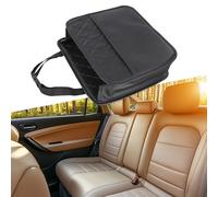 Wlinfetity Bolsa de almacenamiento para asiento trasero de coche, organizador de asiento de vehículo, caja de ABS estilo cuero impermeable con tamaño de 25 x 8 x 25 cm, color negro, compatible con la