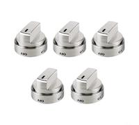 Wlinfetity Botones de control de horno y horno metálicos para ge WB03X24818 Aleación robusta Resistente al calor Montaje sin herramientas Fácil Limpieza Plata Pieza de repuesto para placa de cocina