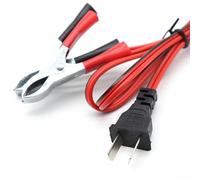 Wlinfetity Cable de carga de batería de generador tipo V de 12 V CC de 1,2 m con clips, cable de carga de batería para depredador para Honda para generadores inversores CHAMPION Rojo Negro
