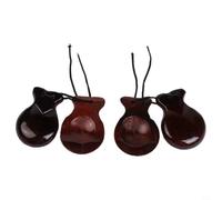 Wlinfetity Castañuelas españolas de madera, 2 pares de percusión manual para flamenco y danza, instrumento de ritmo para adultos y principiantes, adecuado para el escenario y la enseñanza de música