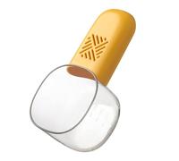 Wlinfetity Cuchara de arroz multifuncional con báscula, cuchara medidora de alimentos a prueba de humedad para granos de harina, PET + ABS, herramienta de cocina, 15,5 x 7,5 cm, color blanco