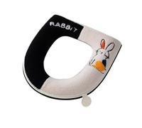 Wlinfetity Funda de asiento de inodoro de terciopelo, lavable, reutilizable, elástica y cálida acolchada para asientos estándar (37 x 43 cm), color negro, azul y verde