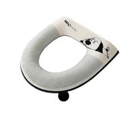 Wlinfetity Funda de asiento de inodoro de terciopelo para asientos estándar, lavable y reutilizable, almohadilla acolchada con calidez, ajuste elástico (37 x 43 cm), color negro, azul y verde