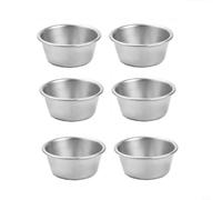 Wlinfetity Juego de 6 moldes para pudin, antiadherentes para tartas de chocolate y cupcakes, postres reutilizables para proyectos de bricolaje, plata 7,7 x 3,1 cm