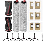 Wlinfetity Kit de accesorios para aspiradora robot OMNI E28/E25 - 1 cepillo de rodillo, 6 bolsas de polvo, 6 cepillos laterales, 2 mopas rodantes, 1 cepillo de limpieza