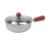 Wlinfetity Olla de acero inoxidable con mango de madera para papilla de | De acero inoxidable de alta calidad, mango de madera ergonómico, resistente al calor, apto para inducción y gas