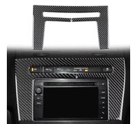 Wlinfetity Panel de CD de navegación de consola central de fibra de carbono para Hummer H3 2006-2010, marco decorativo negro con revestimiento epoxi, cubierta de ajuste resistente a los arañazos para