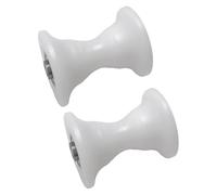 Wlinfetity Rodamiento para máquina de remo para tubo elíptico de 50 x 25 mm, rodamiento suave de acero inoxidable 608ZZ, construcción de plástico, color blanco (paquete de 2)