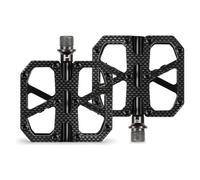 Wlinfetity T700 - Pedal de fibra de carbono para bicicleta con 3 rodamientos sellados, ultraligero 239 g, agarre de tornillo de doble cara para bicicletas de montaña y carretera, color negro