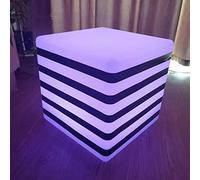 WLKE Luz nocturna LED con forma de cubo resplandeciente, moderna luz ambiental cuadrada luminosa a rayas de 16 pulgadas, 16 cambios de color, 4 modos de flash con control remoto, lámpara de pie