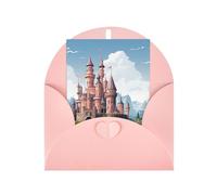 WLKSNBVD Tarjeta de felicitación con sobres, castillo de cuento de hadas, tarjeta de 4 x 6 pulgadas, tarjetas de notas en blanco para cumpleaños, baby shower, felicitaciones, boda, tarjetas de