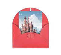 WLKSNBVD Tarjeta de felicitación con sobres, castillo de cuento de hadas, tarjeta de 4 x 6 pulgadas, tarjetas de notas en blanco para cumpleaños, baby shower, felicitaciones, boda, tarjetas de