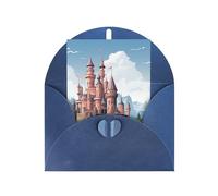 WLKSNBVD Tarjeta de felicitación con sobres, castillo de cuento de hadas, tarjeta de 4 x 6 pulgadas, tarjetas de notas en blanco para cumpleaños, baby shower, felicitaciones, boda, tarjetas de
