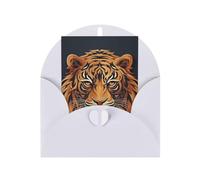 WLKSNBVD Tarjeta de felicitación con sobres, diseño de logotipo de tigre de Año Nuevo, tarjeta de 4 x 6 pulgadas, tarjetas de notas en blanco para cumpleaños, baby shower, felicitaciones, boda