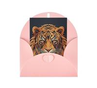 WLKSNBVD Tarjeta de felicitación con sobres, diseño de logotipo de tigre de Año Nuevo, tarjeta de 4 x 6 pulgadas, tarjetas de notas en blanco para cumpleaños, baby shower, felicitaciones, boda
