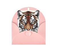WLKSNBVD Tarjeta de felicitación con sobres, diseño de tigre de garabatos en blanco y negro, tarjeta de 4 x 6 pulgadas, tarjetas de notas en blanco para cumpleaños, baby shower, felicitaciones, boda
