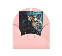 WLKSNBVD Tarjeta de felicitación con sobres, diseño de tigre pensando en ti, tarjetas de notas en blanco de 4 x 6 pulgadas, para cumpleaños, baby shower, felicitaciones, boda, tarjetas de