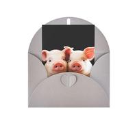 WLKSNBVD Tarjeta de felicitación con sobres, simpáticos cerdos que piensan en ti, tarjetas en blanco para cumpleaños, baby shower, felicitaciones, bodas, agradecimientos, todas las ocasiones