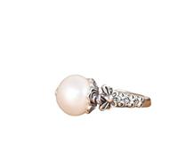 WLLDDDIU Anillo Ajustable,Anillos Abiertos Ajustables de Plata de Ley 925 para Mujer, Elegantes Flores con Incrustaciones de Perlas de Agua Dulce, Joyería para Boda, Compromiso, Aniversario, Anillo