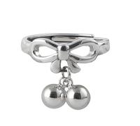 WLLDDDIU Anillo de Plata de Ley 925,Anillos de Plata de Ley 925 para Mujer, con Bonito Lazo Colgante, Banda Ajustable para El Pulgar, delicados Anillos Apilables Abiertos para El dedo, Ideales para