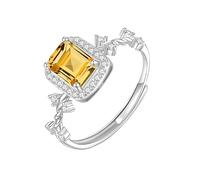 WLLDDDIU Anillo de Plata de Ley con Piedra Preciosa Natural de Corte Cojín de 5 X 7 Mm, Estilo Cuerda Torcida, para Mujer, con Piedra de Nacimiento, Solitario, Anillo de Compromiso, Circonita Cúbi