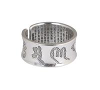 WLLDDDIU Anillo Plata 925 Damas,Anillo Ajustable de Plata de Ley 925 para Mujer, Estilo Retro desgastado, con Mantra de Seis Palabras, Tibetano, Apilable, Abierto, para El Pulgar, Joyería, Regalos