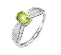 WLLDDDIU Anillos de Compromiso de Plata de Ley 925 con Solitario de Corte Ovalado y Piedra Preciosa Natural para Mujer, Alianza de Boda Vintage Cepillada, Banda Ajustable de Eternidad con Circonita