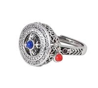 WLLDDDIU Anillos de Plata,Anillos Abiertos Ajustables de Plata de Ley 925 para Mujer, Estilo Retro desgastado, Giratorio, con Seis Palabras, Mantra, para dedo, Hechos A Mano, Joyería para Hombres y