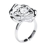 WLLDDDIU Anillos De Plata,Anillos Ajustables Para Mujer, Flor Rosa, Anillo De Plata De Ley 925, Anillos De Boda De Plata Étnicos Retro Para Mujer, Anillos De Eternidad, Anillos De Promesa Para
