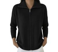 WLLDDDIU Camiseta de Jersey de Punto de Manga Larga con Cremallera de Mujer, Jersey de Tejido de Canalla Suave, Abrigo Casual Otoño Invierno Abrigo Cálido para El Uso Diario