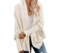 WLLDDDIU Cárdigan de Gran Tamaño para Mujer, Chaqueta Tipo Chal Tipo Kimono de Punto Grueso de Otoño, Moderno Cárdigan de Manga Larga de Murciélago con Frente Abierto, Suéteres Casuales, Prend