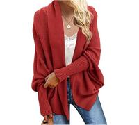 WLLDDDIU Cárdigan de Gran Tamaño para Mujer, Chaqueta Tipo Chal Tipo Kimono de Punto Grueso de Otoño, Moderno Cárdigan de Manga Larga de Murciélago con Frente Abierto, Suéteres Casuales, Prend