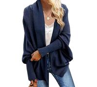WLLDDDIU Cárdigan de Gran Tamaño para Mujer, Chaqueta Tipo Chal Tipo Kimono de Punto Grueso de Otoño, Moderno Cárdigan de Manga Larga de Murciélago con Frente Abierto, Suéteres Casuales, Prend