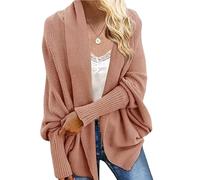 WLLDDDIU Cárdigan de Gran Tamaño para Mujer, Chaqueta Tipo Chal Tipo Kimono de Punto Grueso de Otoño, Moderno Cárdigan de Manga Larga de Murciélago con Frente Abierto, Suéteres Casuales, Prend