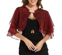 WLLDDDIU Chales y Chales de Tencel Transparente para Mujer para Vestidos de Noche, Elegantes Cuellos de Botones de Perla, Capa Superior, Bolero de Boda Suave, Encogimiento de Hombros, Bufandas Liger