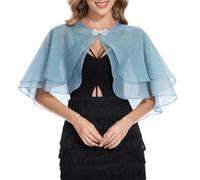 WLLDDDIU Chales y Chales de Tencel Transparente para Mujer para Vestidos de Noche, Elegantes Cuellos de Botones de Perla, Capa Superior, Bolero de Boda Suave, Encogimiento de Hombros, Bufandas Liger