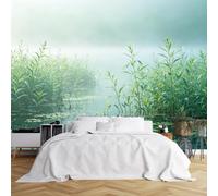 WLLDDDIU Green Lake Reed Nature Mural, Papel Pintado Panorámico Autoadhesivo 3D Mural Impermeable y Adhesivo Vinilo Removible para Dormitorio, Salón decoración del Hogar 392X280Cm (154X110I