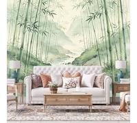 WLLDDDIU Mural de Papel Pintado Green Bamboo Valley, Papel Pintado Tradicional Chino Adhesivo de Paisajismo Adhesivo Tapiz Autoadhesivo para El Dormitorio del Estudio Paredes decorativas 441X315Cm (