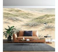 WLLDDDIU Mural de Pared de Dunas Marinas en Acuarela Vintage, Papel de Pared Natural Peel And Stick, Papel Pintado de Vinilo Grueso E Impermeable Autoadhesivo Autoadhesivo para Salón, Comedor Dormi