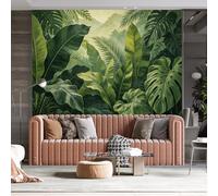 WLLDDDIU Mural de Pared de Hoja de Plátano Gigante Verde de Bosque Tropical Autoadhesivo Mural de Pared de Piel y Pega Paisaje Natural Extraíble Arte Mural para El Salón Fondo de Tv Pared 294X210