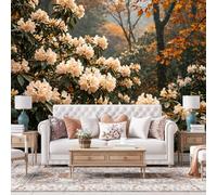 WLLDDDIU Mural de Pared de Vinilo Extraíble de Pega y Pegada, Papel Pintado Floral Dorado en 3D en Otoño, Gran Mural Fotográfico para Dormitorio Estilo Cabaña 400×280Cm (157×110 Pulgadas)
