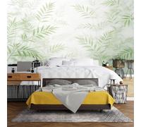 WLLDDDIU Mural de Pared desmontable de Pega y Pegue, Papel Pintado Autoadhesivo de Hojas de Bambú Verde en Acuarela Transparente, Mural Minimalista de Naturaleza, decoración Mural para Dormitorio,