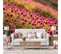 WLLDDDIU Mural de Pared Panorámica Panorámica Autoadhesiva 3D para Dormitorio, Papel Pintado Floral Rosa Salvaje para Paisajes Pegable y Adhesivo Revestimiento de Pared de Vinilo Removible y Resis