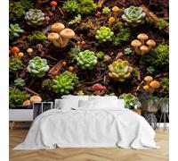 WLLDDDIU Mural de Pared Panorámico Autoadhesivo 3D, Papel Pintado Vegetal Botánico Verde Bosque decoración de Vinilo Removible Impermeable para Salón, Salón y Guardería 360×240Cm (142×94 Pul