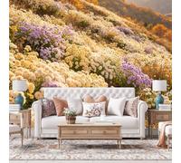 WLLDDDIU Mural Floral Dream Hillside, Papel Pintado Adhesivo de Paisaje Natural de Otoño, Papel Pintado Autoadhesivo, Extraíble E Impermeable Estilo Campestre para Salón y Salón Do