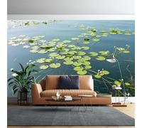WLLDDDIU Mural Mural Panorámico Autoadhesivo 3D para Salón, Papel Pintado de Fotos de Nenúfares Azules Paisaje Peel And Stick Impermeable Vinilo Removible para Paredes decoración del Hogar 392X2