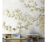 WLLDDDIU Papel Pintado Autoadhesivo, Papel Pintado Floral de Magnolia Estilo Chino, Papel Adhesivo desmontable de Papel de contacto desmontable, Mural de Vinilo, Gran Arte Mural para Estudio de Come